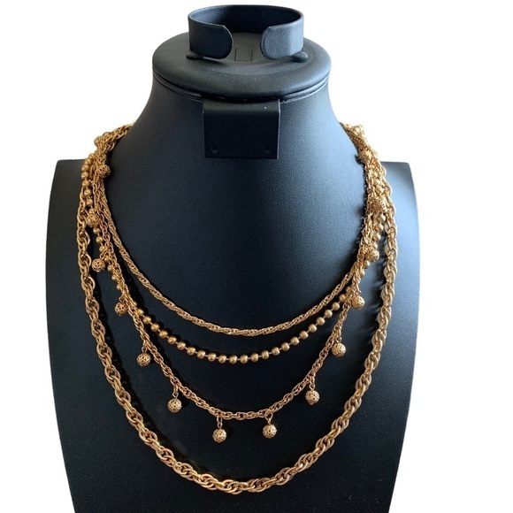 Napier Vintage Four Strand Goldtone Necklace - Picture 2 of 16